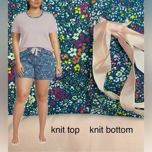 LANDSEND WOMENS PLUS Short Sleeve Knit PJ Short Set